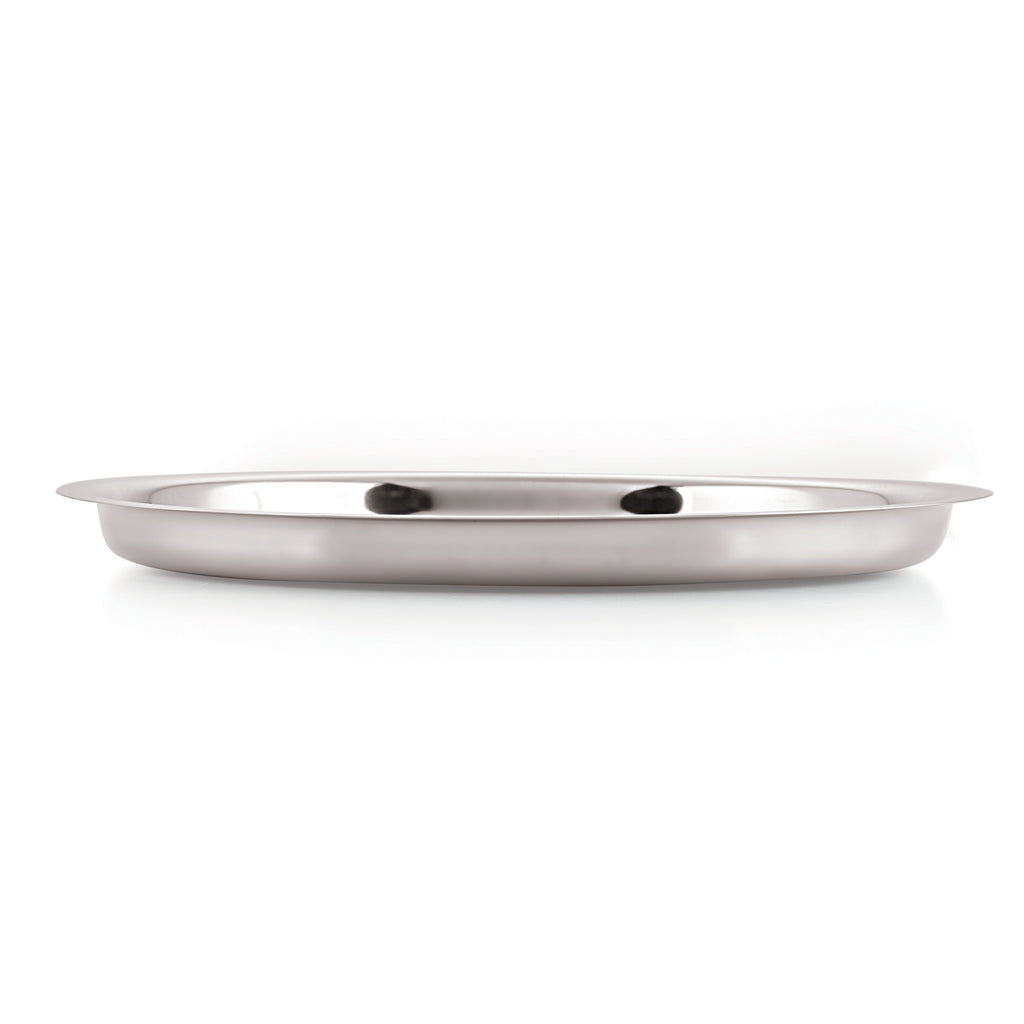 Stainless Steel Thali, Mirror Finish Dinner Plates, 25 cm, Set of 4