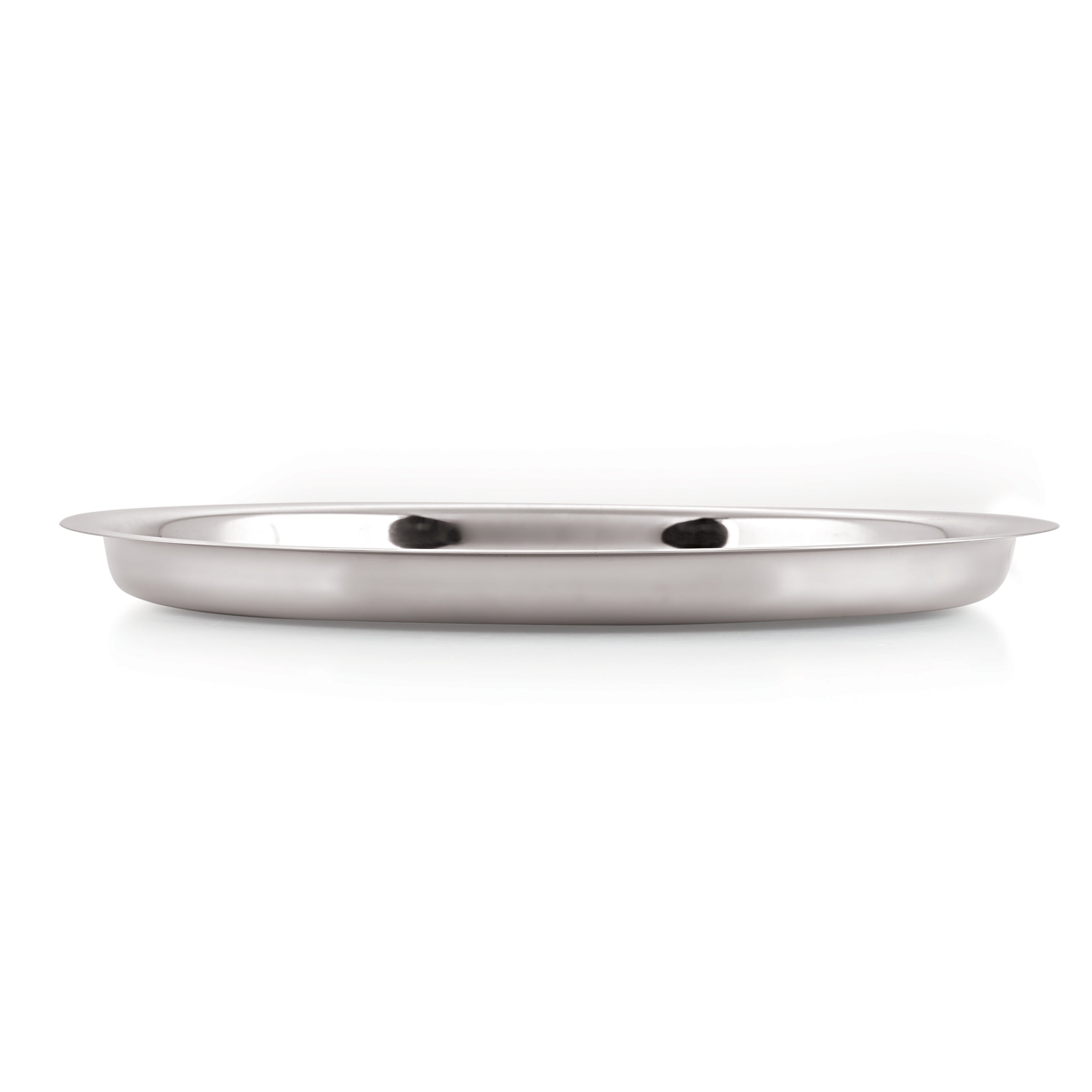 Stainless Steel Thali, Mirror Finish Dinner Plates, 25 cm, Set of 4
