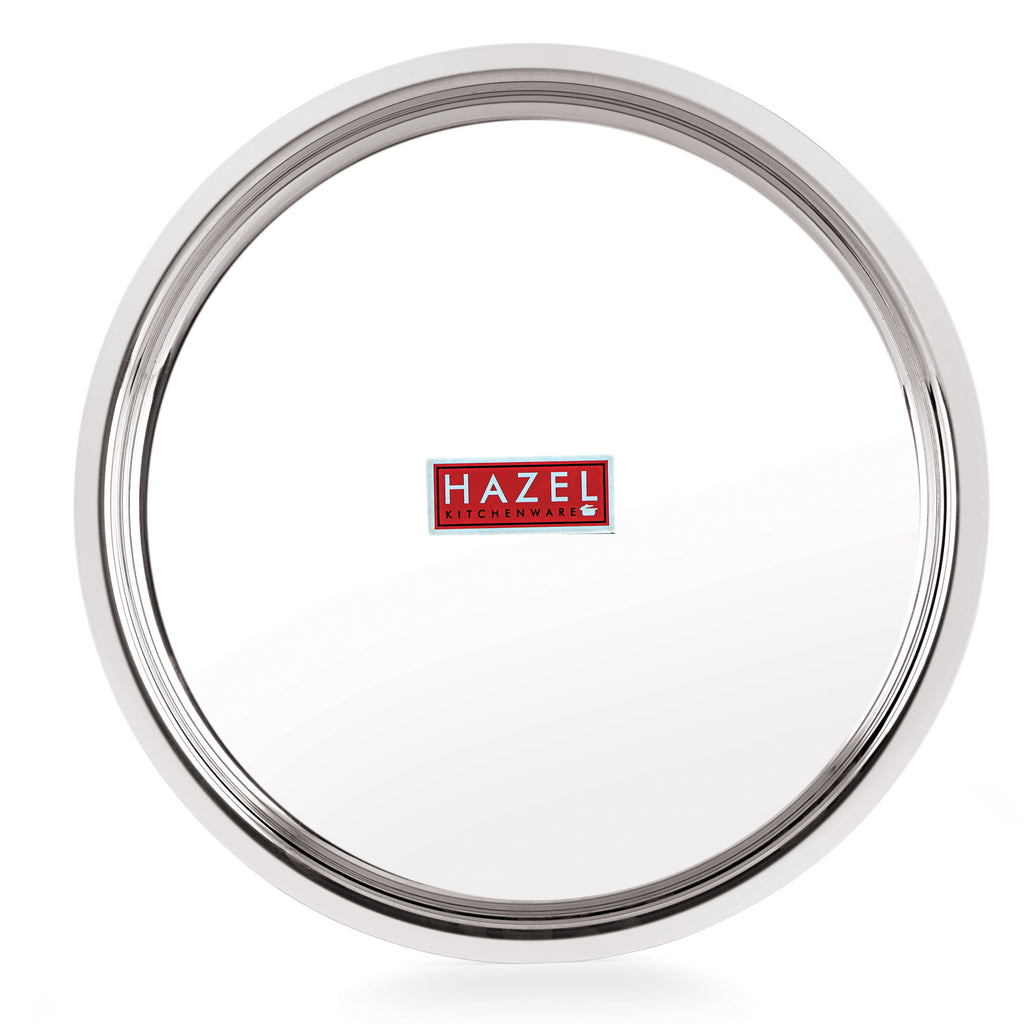 Stainless Steel Thali, Mirror Finish Dinner Plates, 25 cm, Set of 4