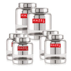 Stainless Steel Transparent Kitchen Containers, Set of 6