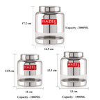 Stainless Steel Transparent Kitchen Containers, Set of 6