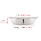 Stainless Steel Snack Bowl Set, Small Steel Bowls, 270 ml, Set of 3