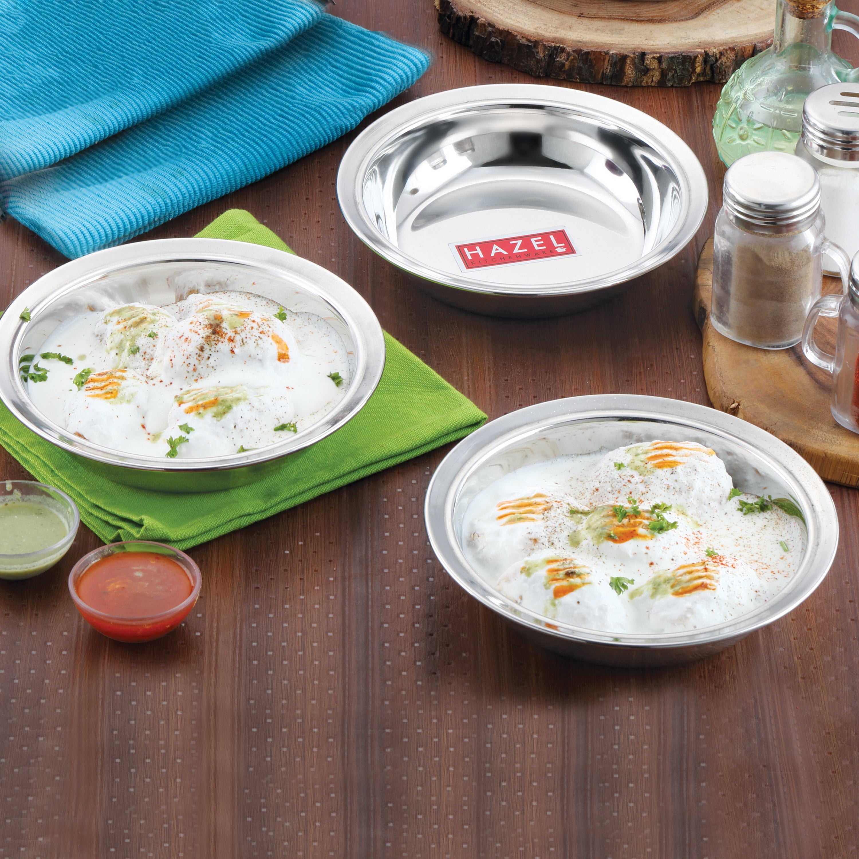 Stainless Steel Snack Bowl Set, Small Steel Bowls, Set of 3, 420 ml