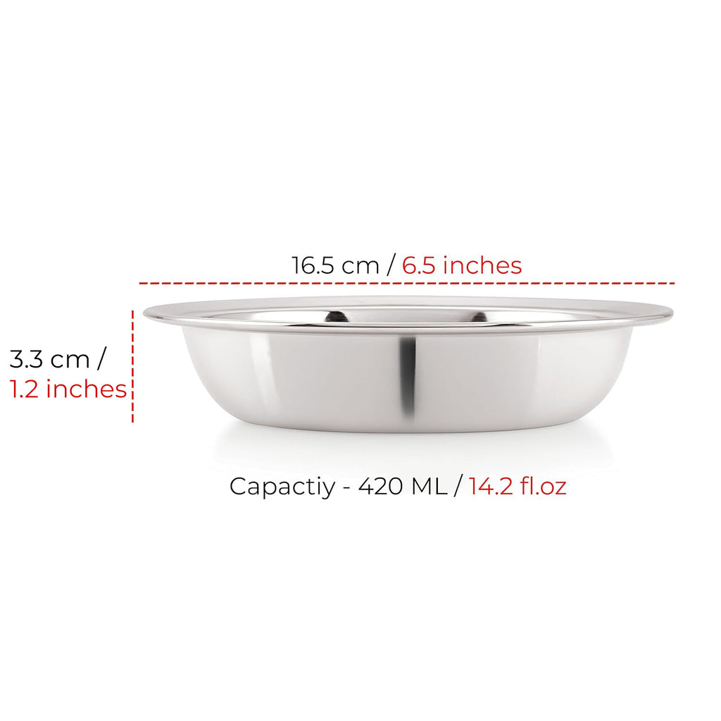 Stainless Steel Snack Bowl Set, Small Steel Bowls, Set of 12, 420 ml