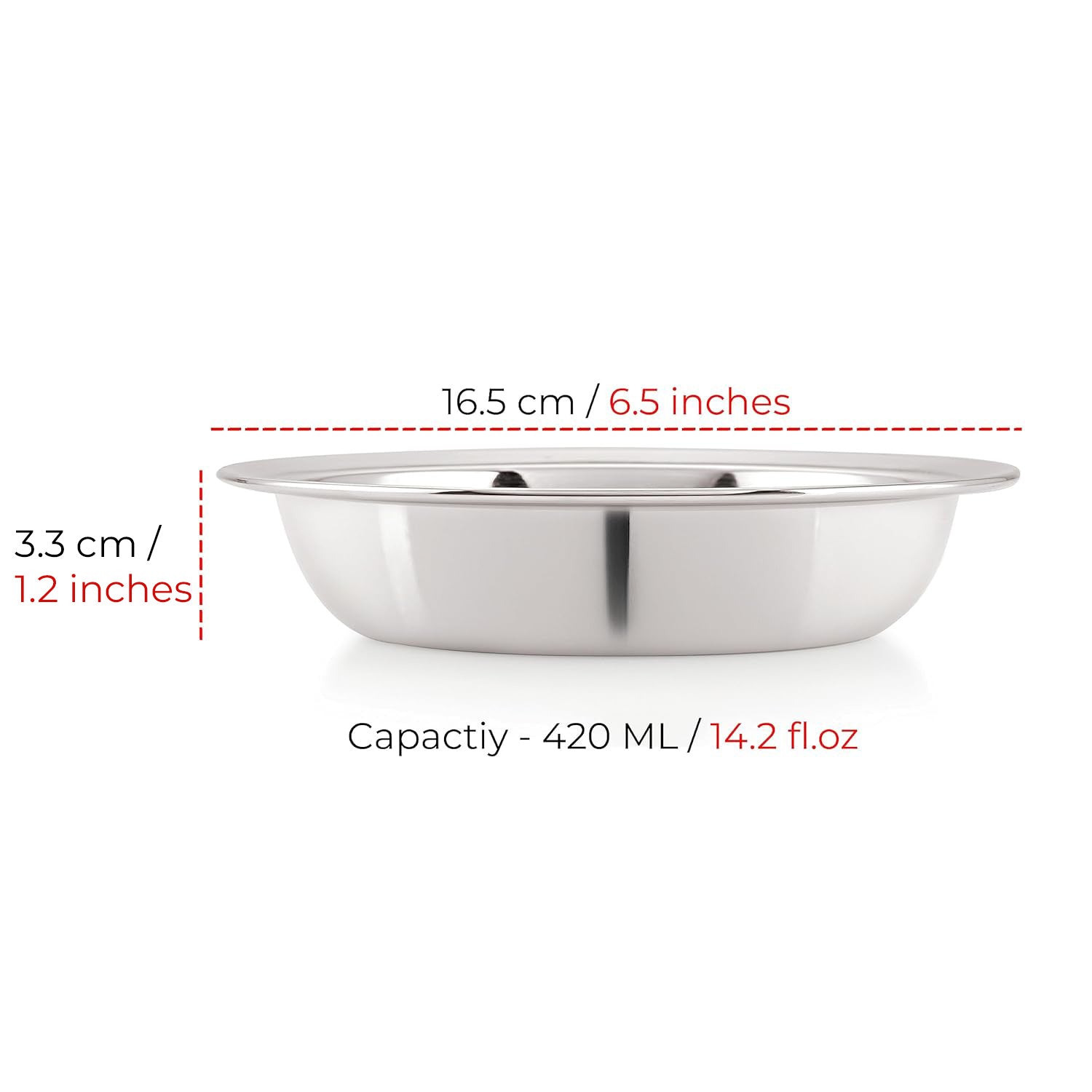 Stainless Steel Snack Bowl Set, Small Steel Bowls, Set of 12, 420 ml