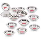 Stainless Steel Snack Bowl Set, Breakfast Bowl, Set of 12, 600 ml