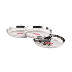 Stainless Steel Dinner Plate Set, Lunch Plates, 25 cm, Set of 3