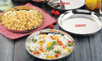 Stainless Steel Dinner Plate Set, Lunch Plates, 25 cm, Set of 3