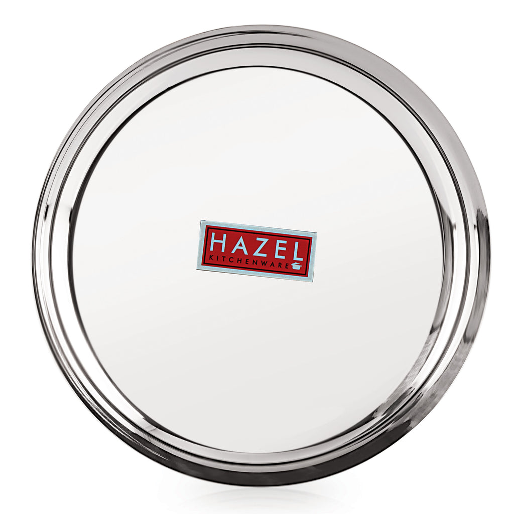 Stainless Steel Dinner Plate Set, Lunch Plates, 25 cm, Set of 3