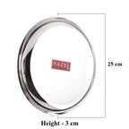 Stainless Steel Dinner Plate Set, Lunch Plates, 25 cm, Set of 6
