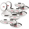 Stainless Steel Dinner Plate Set, Lunch Plates, 25 cm, Set of 12