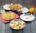 Stainless Steel Dinner Plate Set, Lunch Plates, 25 cm, Set of 12