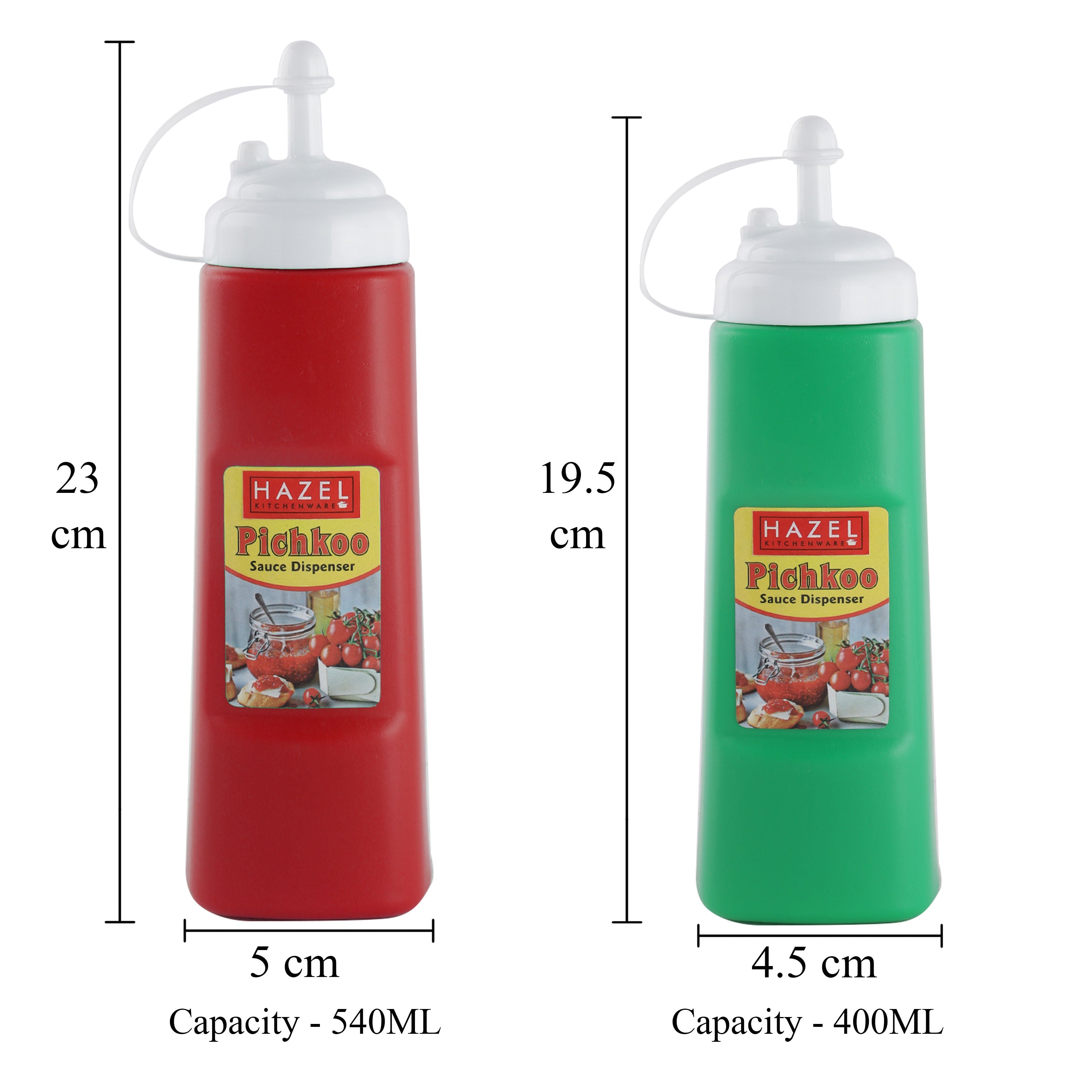 Sauce Squeeze Bottle Set | Chutney Ketchup Bottles, 430 & 560 ML, Set of 2
