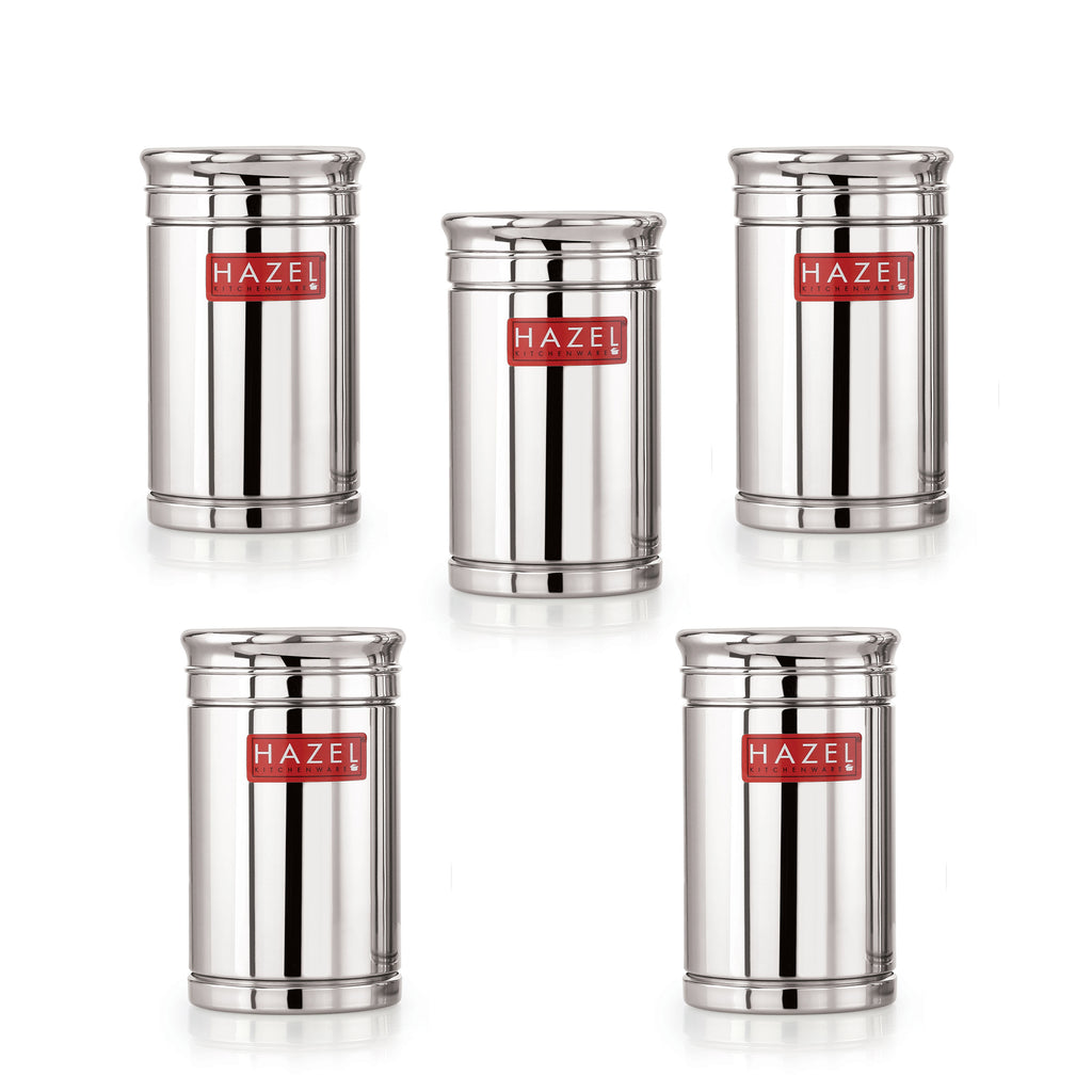 Stainless Steel Airtight Container, Kitchen Storage, Set of 5, 800 ml