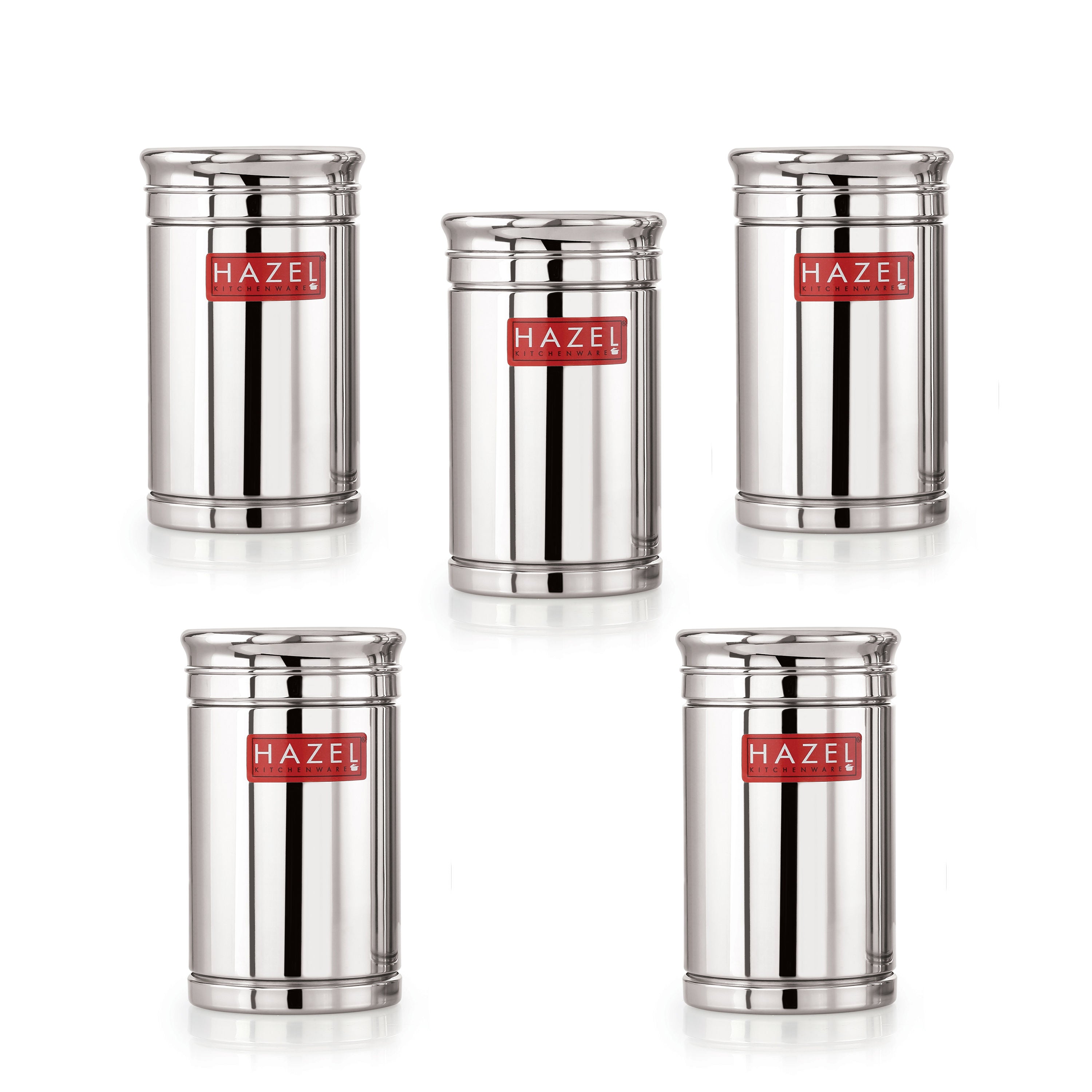 Stainless Steel Airtight Container, Kitchen Storage, Set of 5, 800 ml