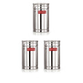 Stainless Steel Storage Container Set, Airtight Jars, 1200 ml, Set of 3