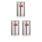 Stainless Steel Storage Container Set, Airtight Jars, 1200 ml, Set of 3