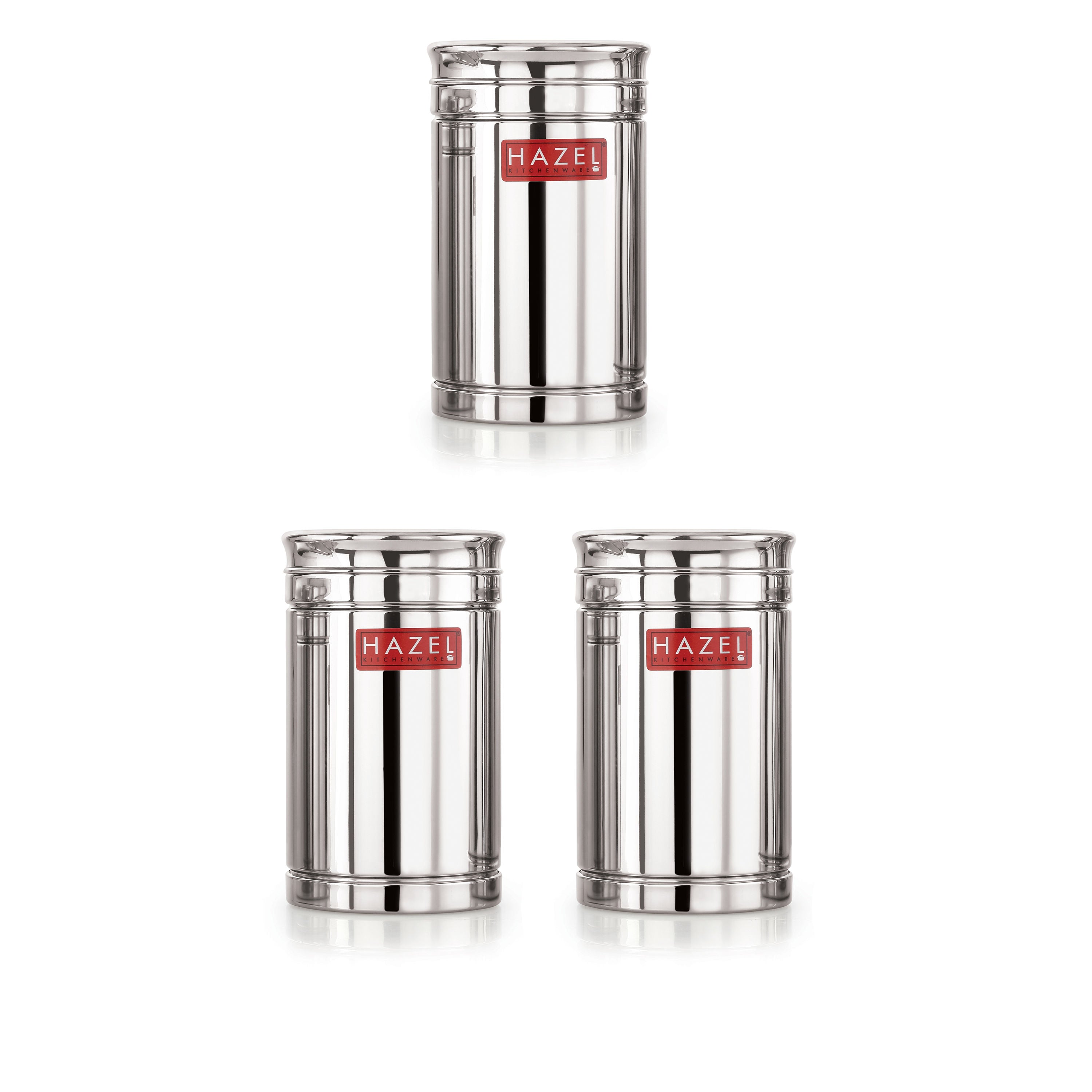 Stainless Steel Storage Container Set, Airtight Jars, 1200 ml, Set of 3