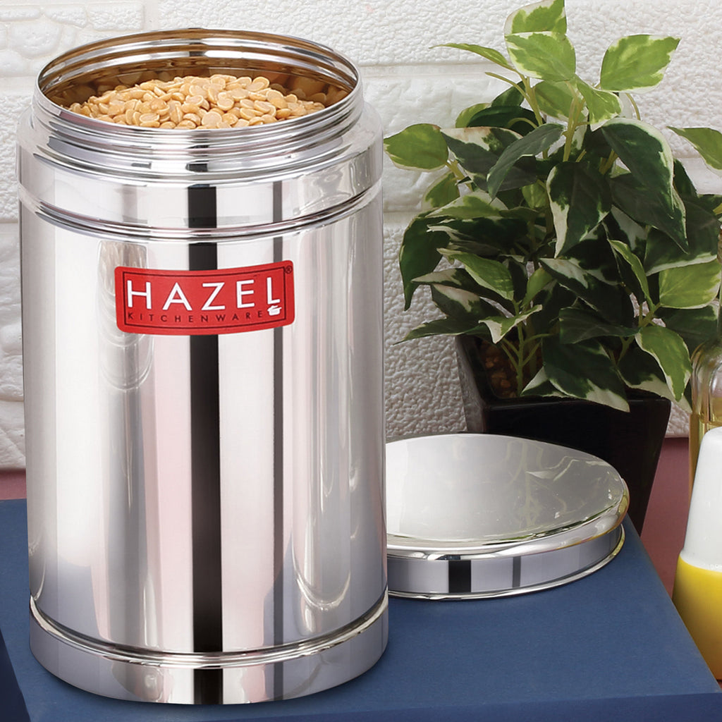 Stainless Steel Storage Container Set, Airtight Jars, 1200 ml, Set of 3