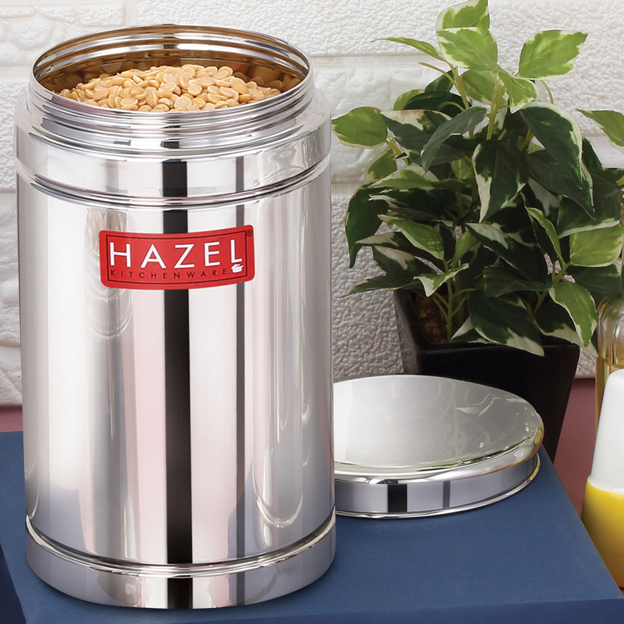 Stainless Steel Storage Container Set, Airtight Jars, 1200 ml, Set of 3
