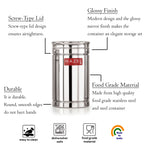 Stainless Steel Storage Container Set, Airtight Jars, 1200 ml, Set of 3