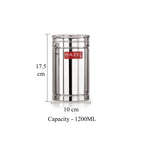 Stainless Steel Storage Container Set, Airtight Jars, 1200 ml, Set of 3