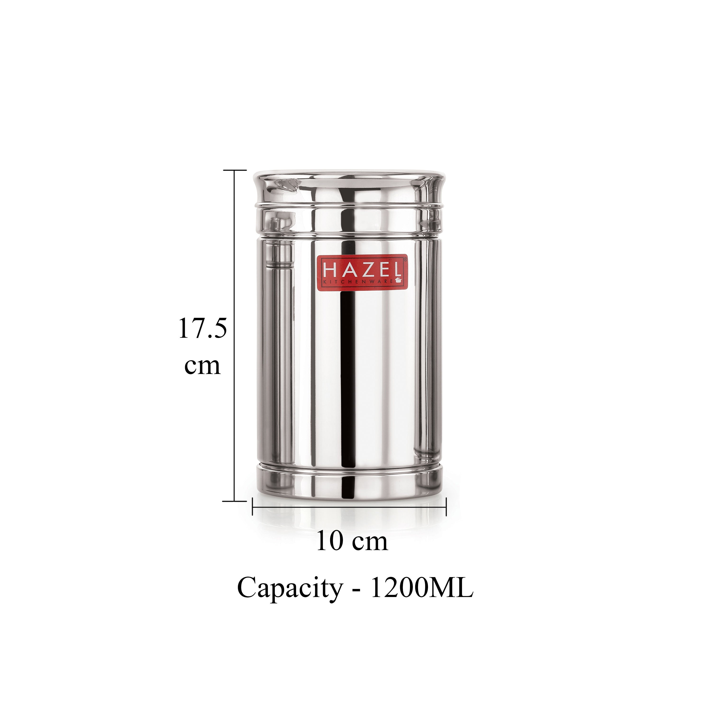 Stainless Steel Storage Container Set, Airtight Jars, 1200 ml, Set of 3