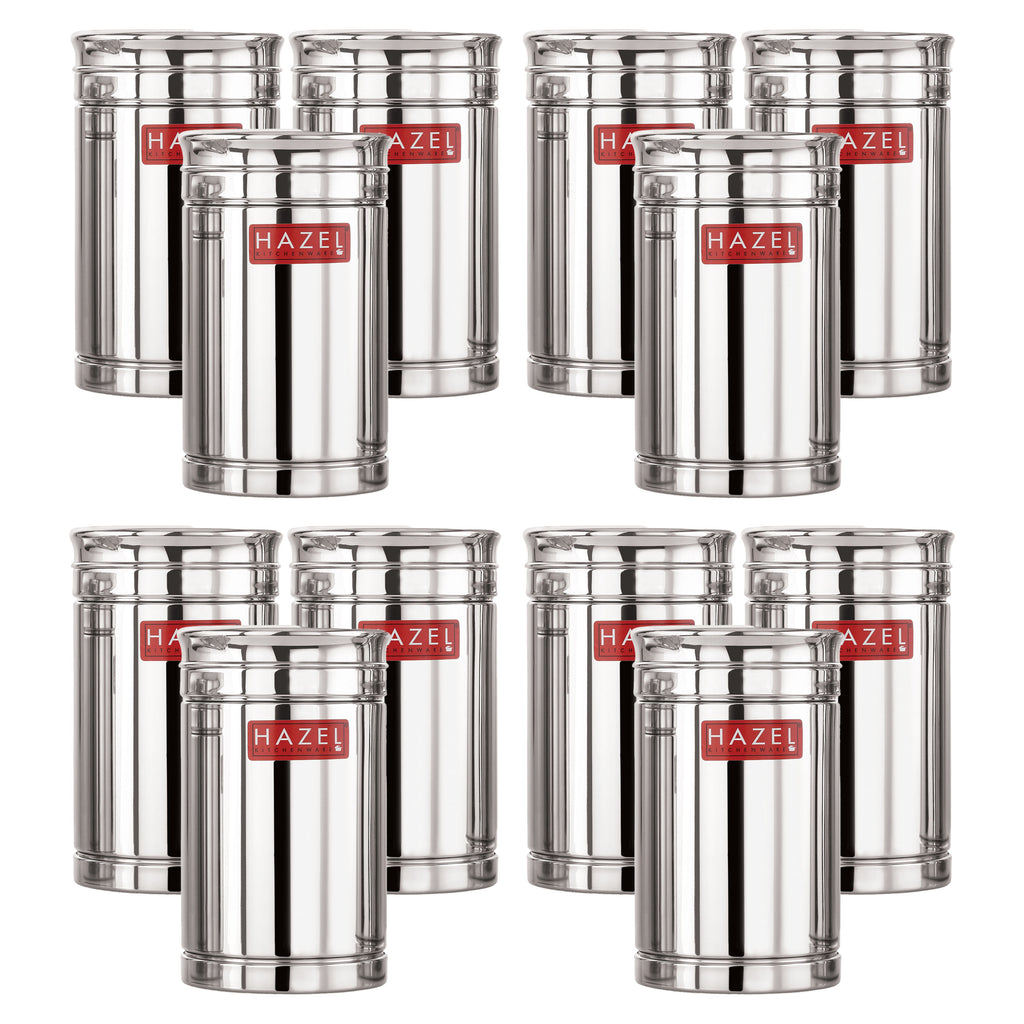 Airtight Stainless Steel Kitchen Storage Containers - 1200ml, Set of 12