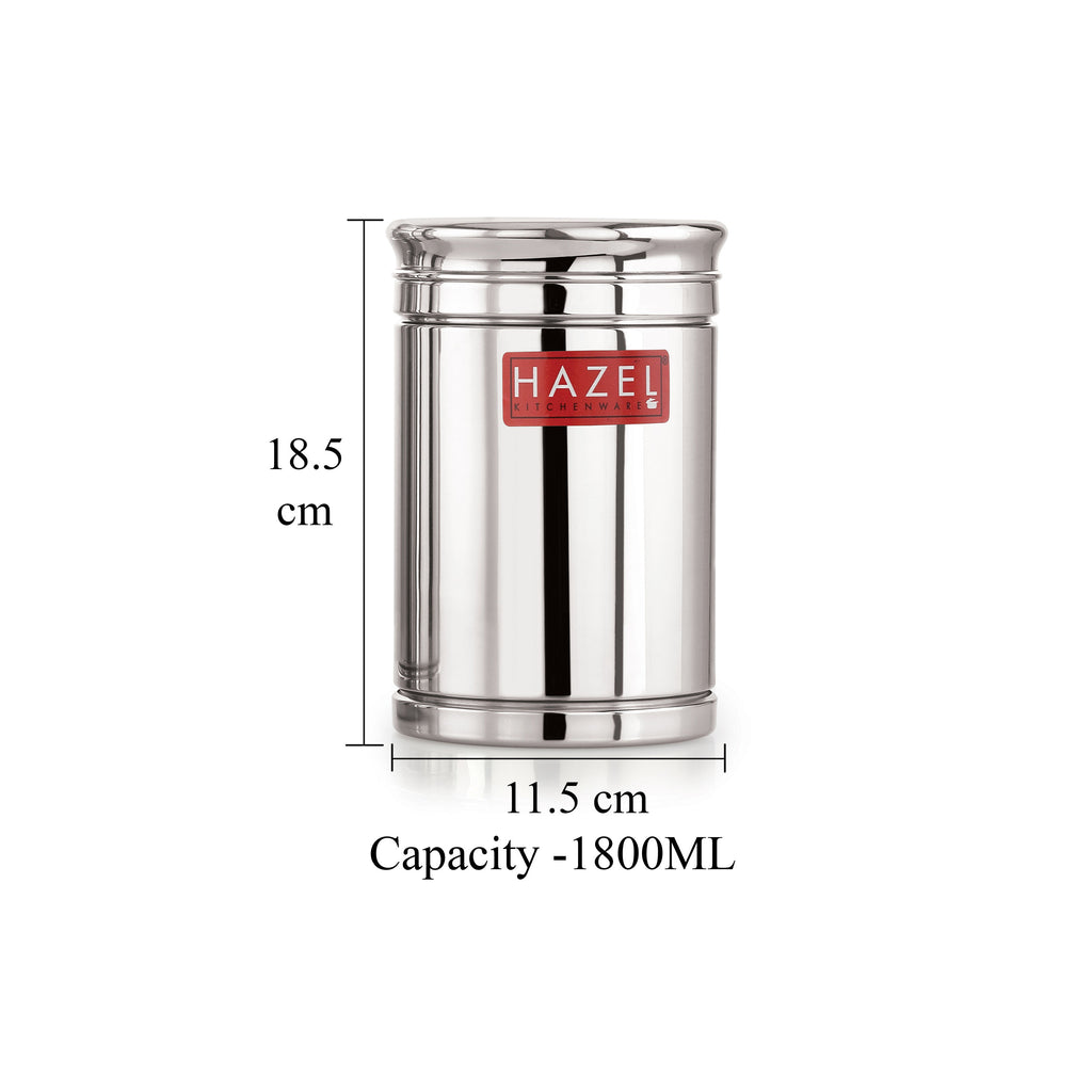 Steel Kitchen Storage Container Set, Airtight, 1800 ml, Set of 4