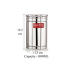 Steel Kitchen Storage Container Set, Airtight, 1800 ml, Set of 4