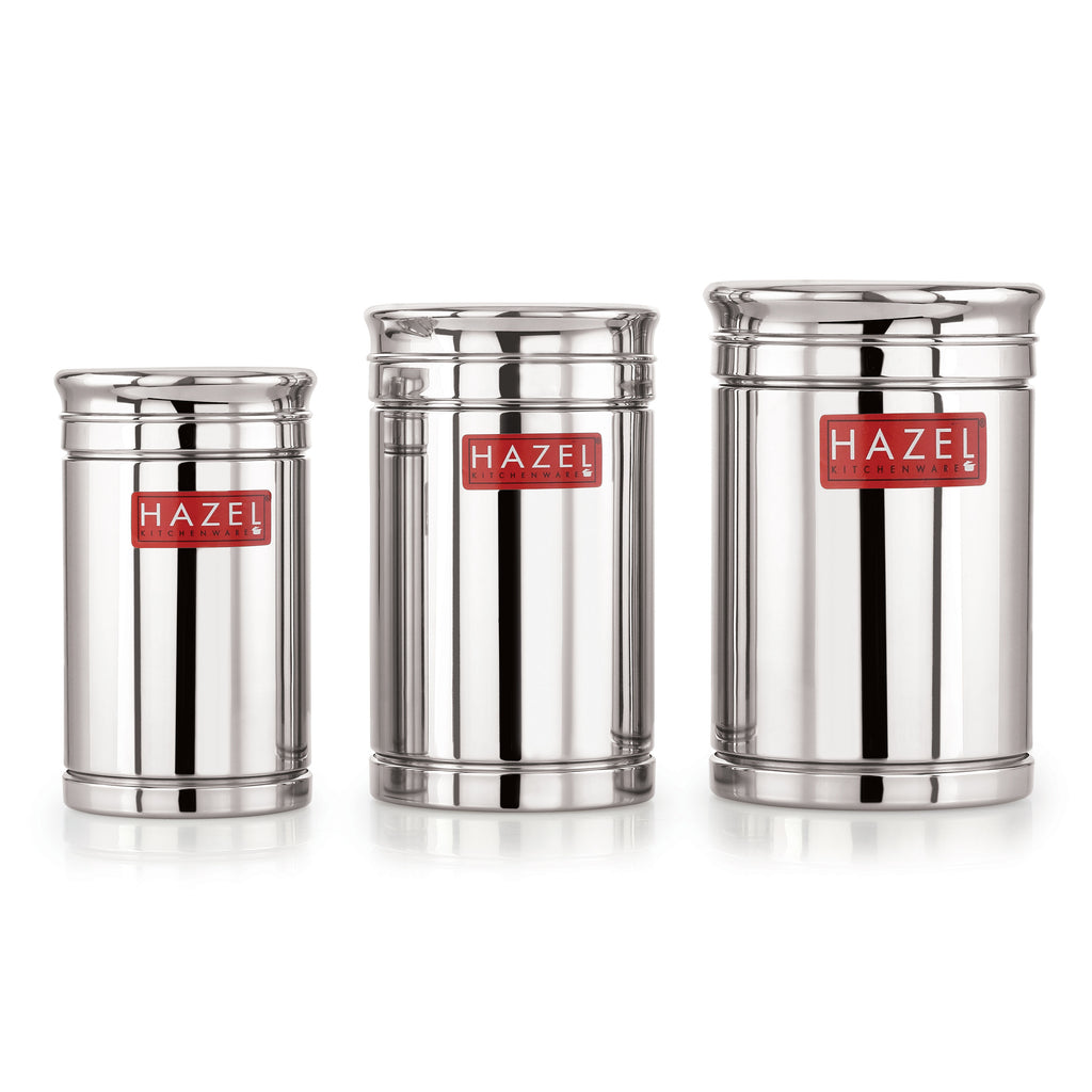 Stainless Steel Storage Container Combo Set of 3, 800 ml 1200 ml 1800 ml