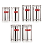 Airtight Stainless Steel Storage Container Set of 6 (800ml 1200ml 1800ml)