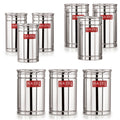 Steel Kitchen Storage Container Set of 9, 800, 1200 & 1800 ml