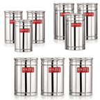 Steel Kitchen Storage Container Set of 9, 800, 1200 & 1800 ml