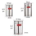 Steel Kitchen Storage Container Set of 9, 800, 1200 & 1800 ml