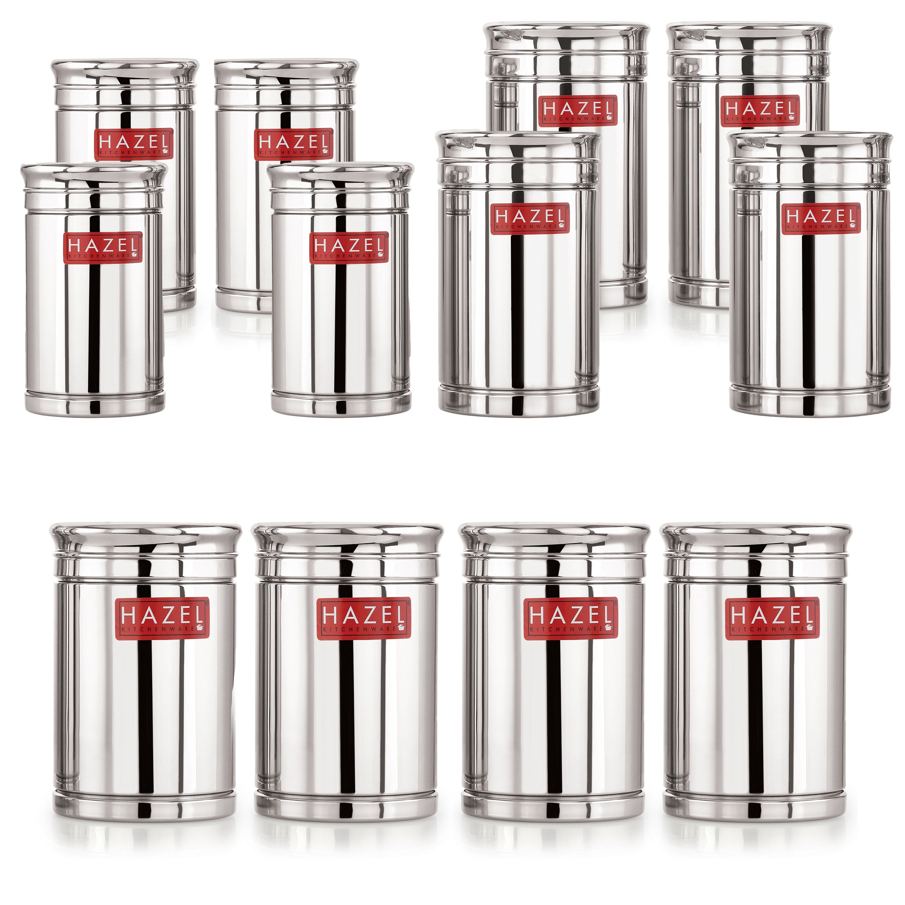 Airtight Stainless Steel Storage Container Set of 12 (800ml 1200ml 1800ml)