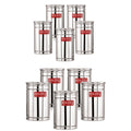 Steel Kitchen Storage Container Set of 10, Kitchen Canisters 800ml & 1800ml