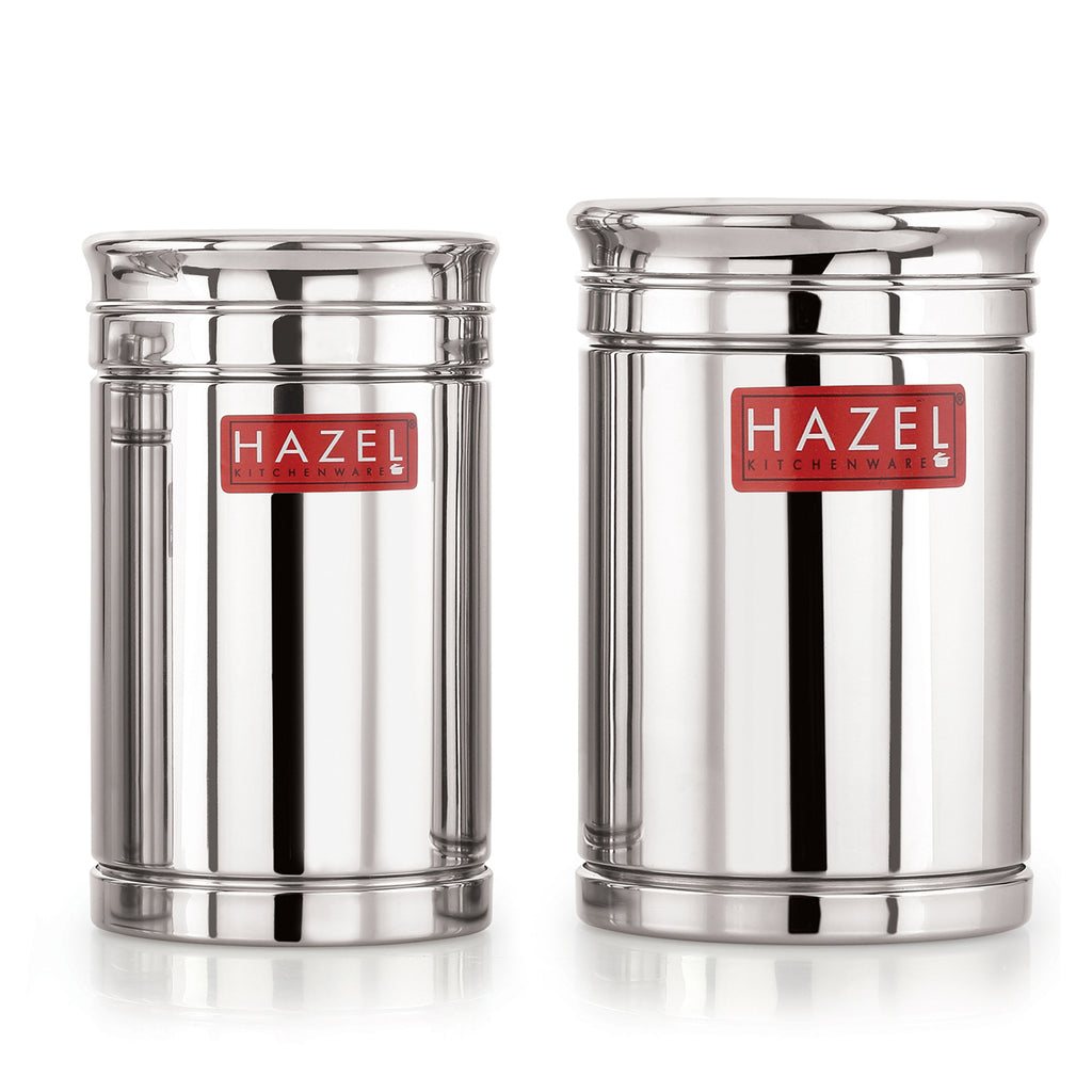 Stainless Steel Storage Container Combo Set of 2, 1200 ml 1800 ml