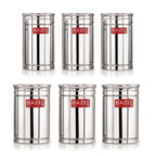 Stainless Steel Storage Container Combo Set of 6, 1200 ml 1800 ml