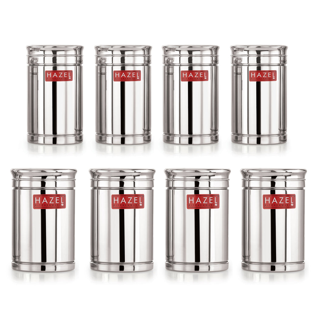 Stainless Steel Storage Container Combo Set of 8, 1200 ml 1800 ml