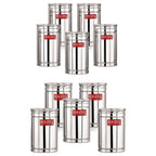 Steel Storage Container Set of 10, Kitchen Boxes, 1200ml & 1800ml