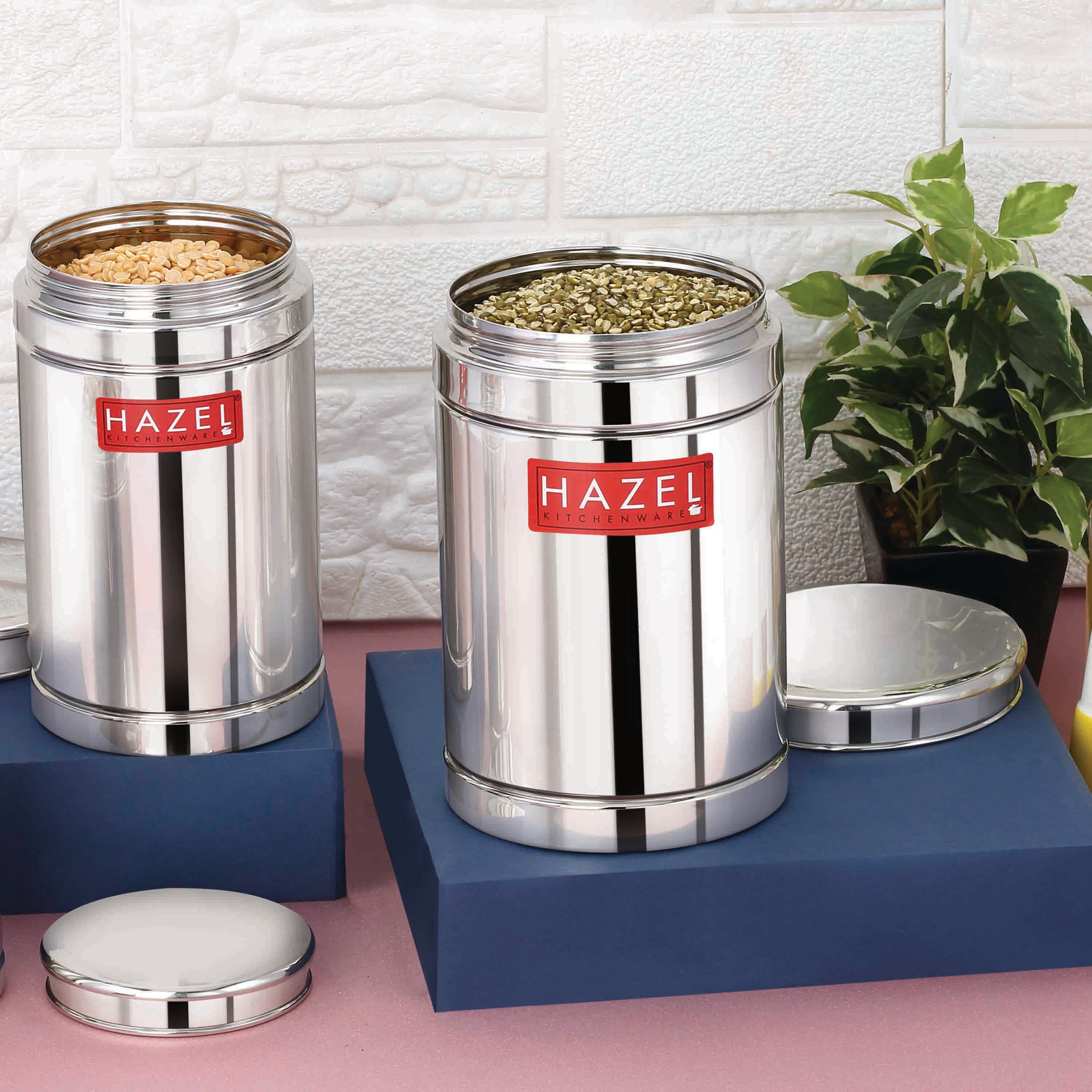 Steel Storage Container Set of 10, Kitchen Boxes, 1200ml & 1800ml