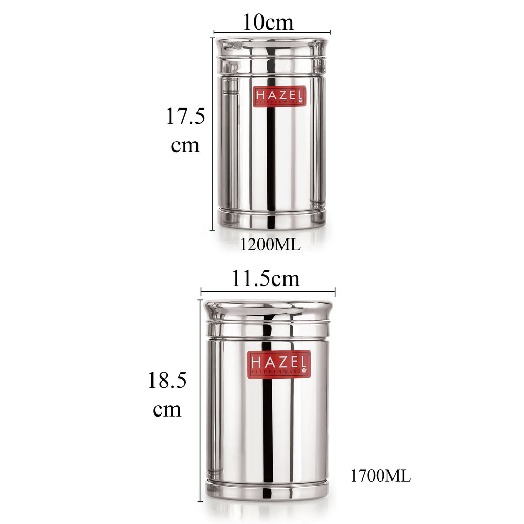 Steel Storage Container Set of 10, Kitchen Boxes, 1200ml & 1800ml