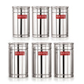 Steel Kitchen Storage Containers Set of 6, 800ml & 1200ml