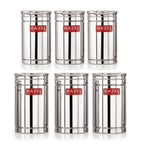 Steel Kitchen Storage Containers Set of 6, 800ml & 1200ml