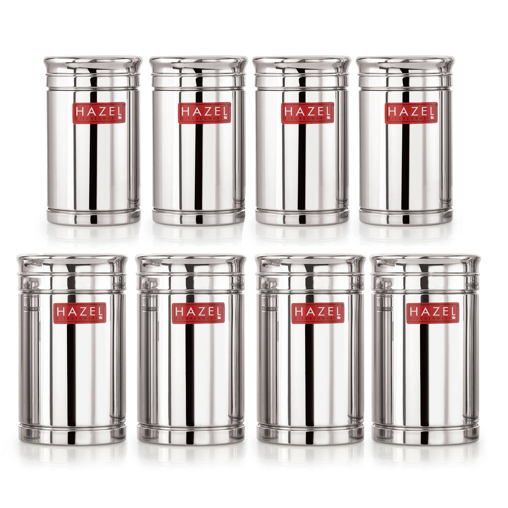 Steel Kitchen Storage Container Set of 8, 800ml & 1200ml Containers