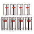 Steel Kitchen Storage Container Set of 8, 800ml & 1200ml Containers