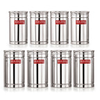 Steel Kitchen Storage Container Set of 8, 800ml & 1200ml Containers
