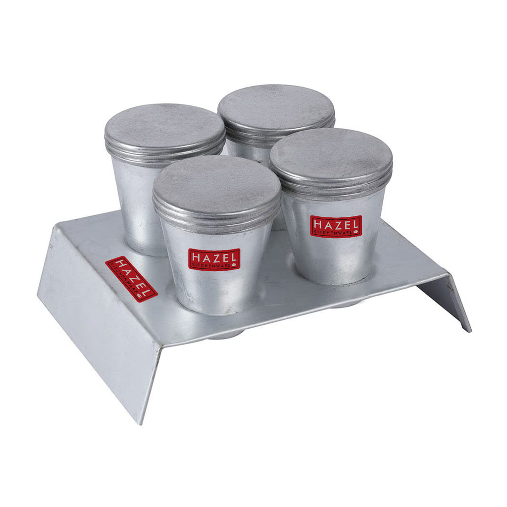 Reusable Aluminium Kulfi / Popsicle Moulds with Stand, Medium, 120 ml, Set of 4