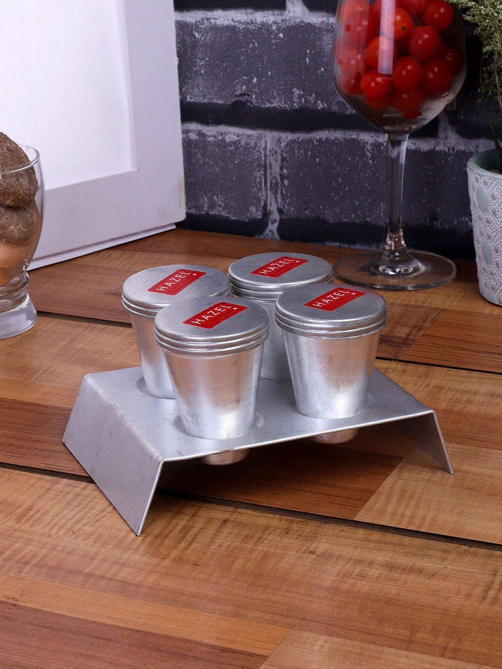 Aluminium Kulfi Mould Set of 4 with Stand, Reusable Ice Cream Maker